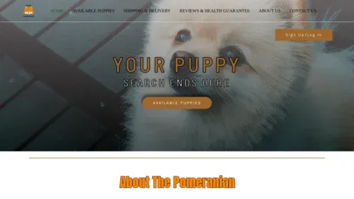 A screenshot of Specialpomeranianshome.com