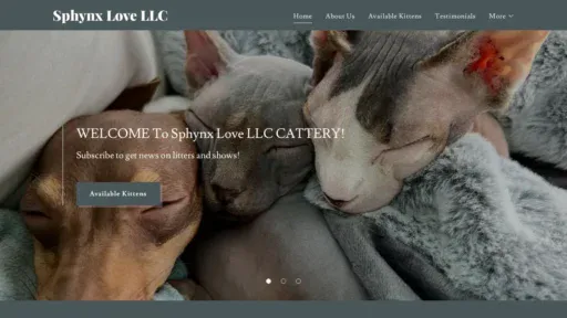 A screenshot of Sphynxlovellc.com