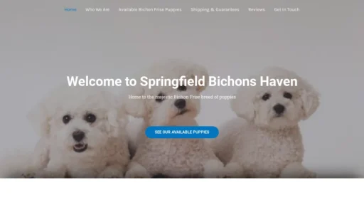 A screenshot of Springfieldbichons.com
