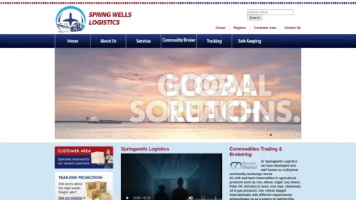 A screenshot of Springwellslogistics.com