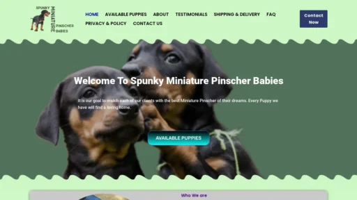 A screenshot of Spunkyminpinschersbabies.com