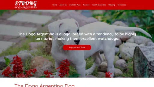 A screenshot of Strongdogoargentino.com