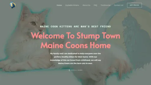 A screenshot of Stumptownmainecoons.com