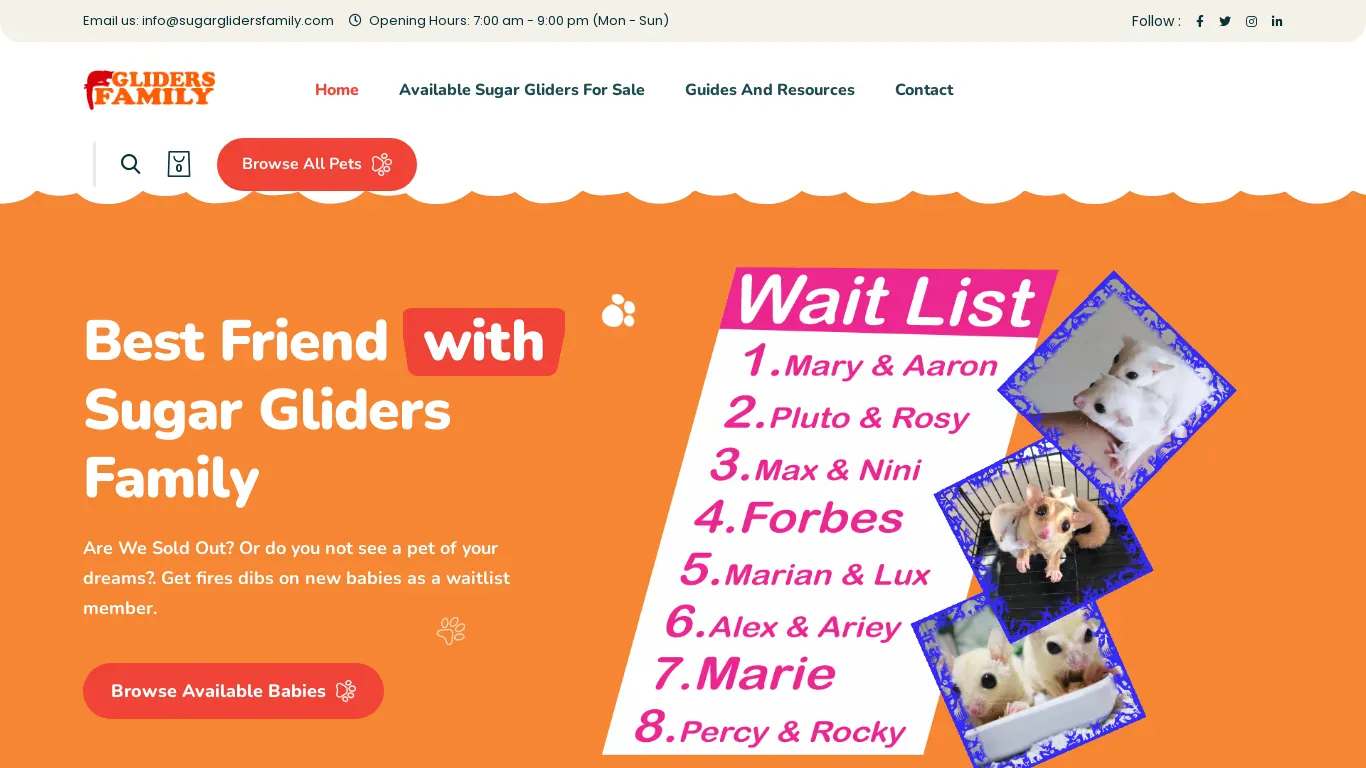 is sugarglidersfamily.com legit? screenshot