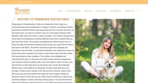 A screenshot of Summercorgi.com
