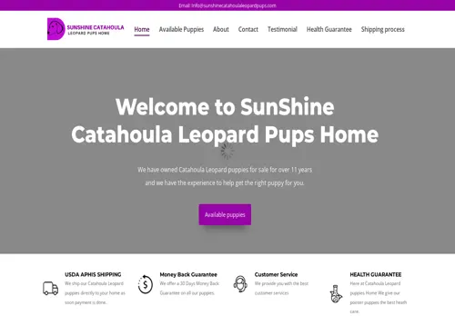is sunshinecatahoulaleopardpups.com legit? screenshot