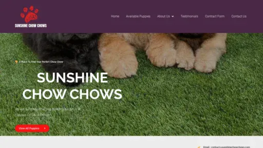 A screenshot of Sunshinechowchows.com