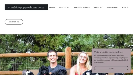A screenshot of Sunshinepuppieshome.co.za