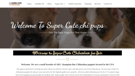 A screenshot of Supercutechipups.com