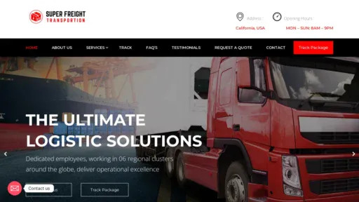 A screenshot of Superfreighttransportion.com