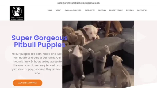 A screenshot of Supergorgeouspitbullpups.com