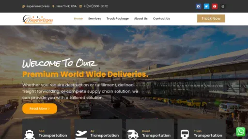 A screenshot of Superiorexpress-as.com