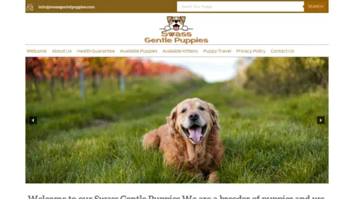 A screenshot of Swassgentelpuppies.com