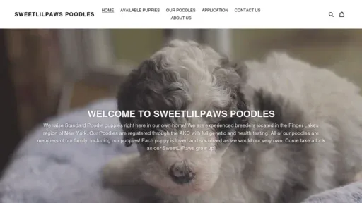 A screenshot of Sweetlilpawspoodles.com