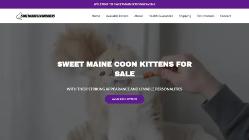 A screenshot of Sweetmainecoonheavens.com