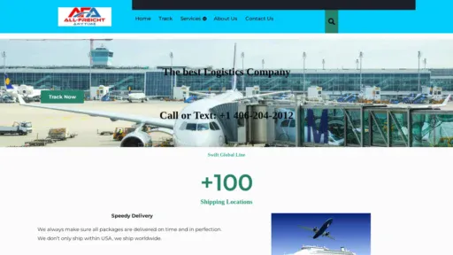 A screenshot of Swiftgloballine.com