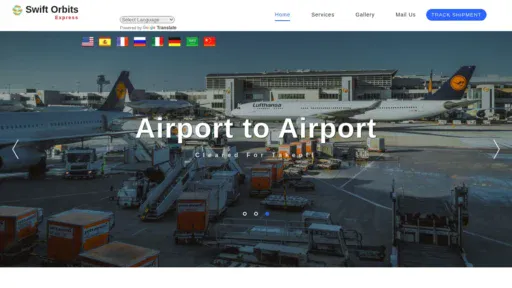 A screenshot of Swiftorbitsexpress.com