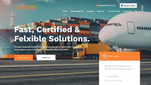 A screenshot of Swiftsend-eu.com