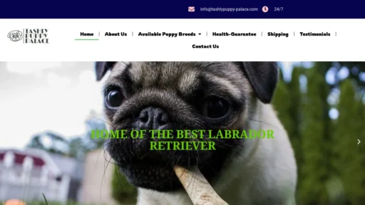 A screenshot of Tashlypuppy-palace.com