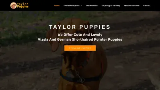 A screenshot of Taylorpuppies.com