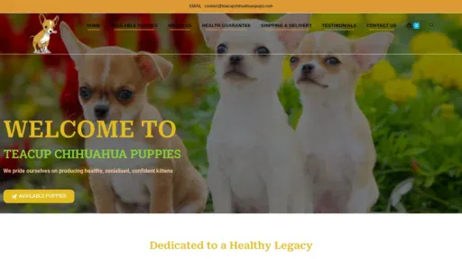 A screenshot of Teacupchihuahuaspups.com