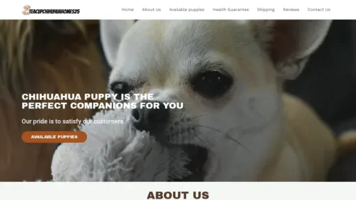 A screenshot of Teacupchihuhuahomes25.com