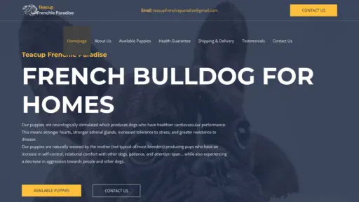 A screenshot of Teacupfrenchieparadise.com