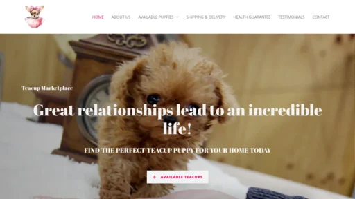 A screenshot of Teacupmarketplace.com