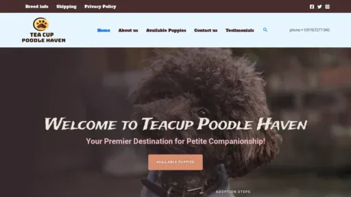 A screenshot of Teacuppoodlehaven.com