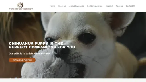 A screenshot of Teacuppuppiesready.com