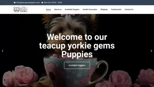 A screenshot of Teacupyorkiegems.com