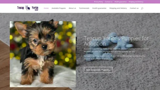 A screenshot of Teacupyorkieshop.net