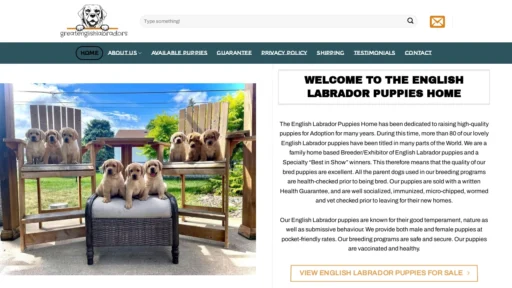A screenshot of Theenglishlabradorpuppies.com