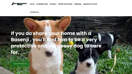 A screenshot of Thefamilybasenji.com