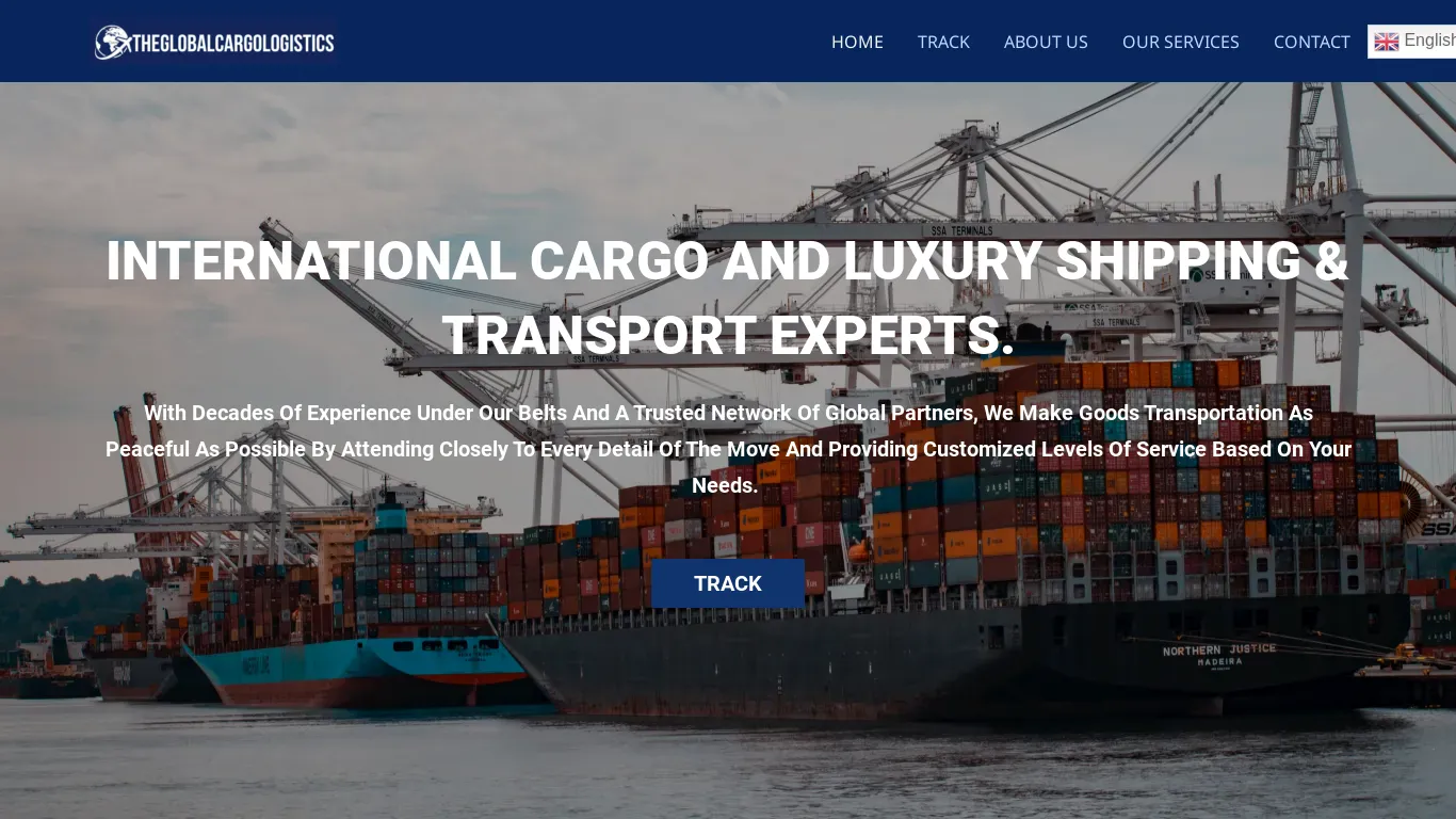 A screenshot of Theglobalcargologistics.com