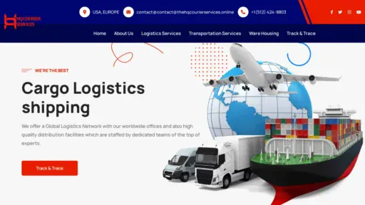 A screenshot of Thehqcourierservices.online