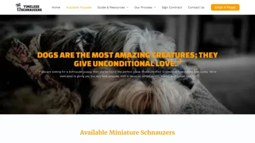 A screenshot of Timelessschnauzers.com