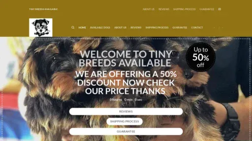 A screenshot of Tinybreedsavailable.com