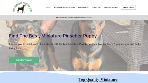 A screenshot of Tinyminiaturepinscherspot.com