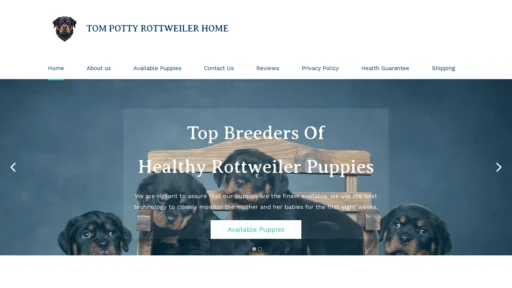 A screenshot of Tompottytottweilerhome.com