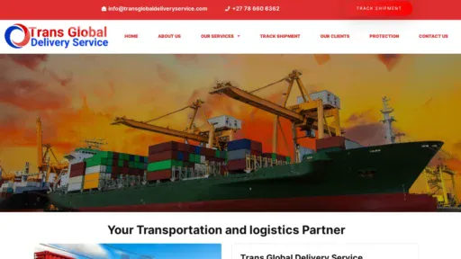 A screenshot of Transglobaldeliveryservice.com