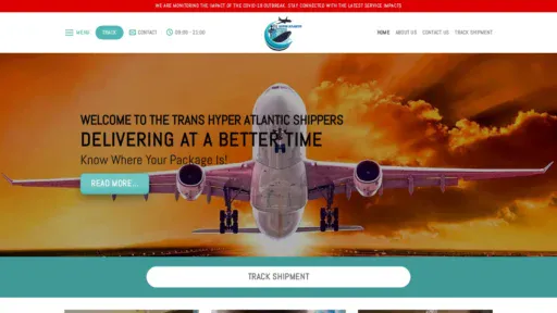 A screenshot of Transhyperatlanticshippers.us