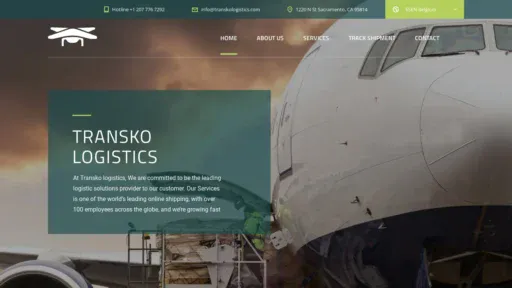 A screenshot of Transkologistics.com
