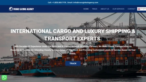 A screenshot of Tranzglobalagency.com