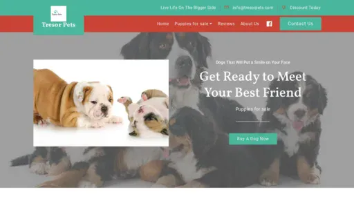 A screenshot of Tresorpets.com