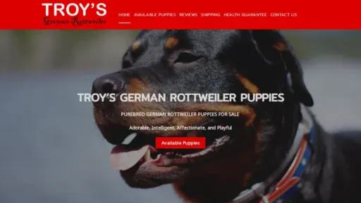 A screenshot of Troysgermanrottweiller.com