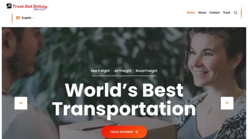 A screenshot of Trustgoddeliveryservice.com