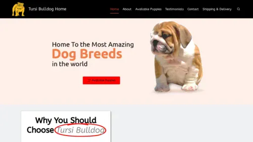 A screenshot of Tursisbulldoghome.com
