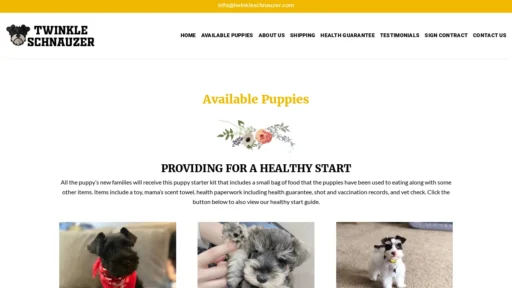 A screenshot of Twinkleschnauzer.com