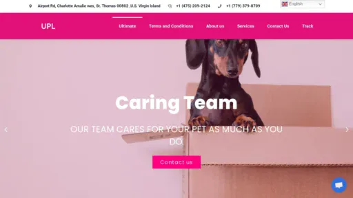 A screenshot of Ultimatepetlogistics.com